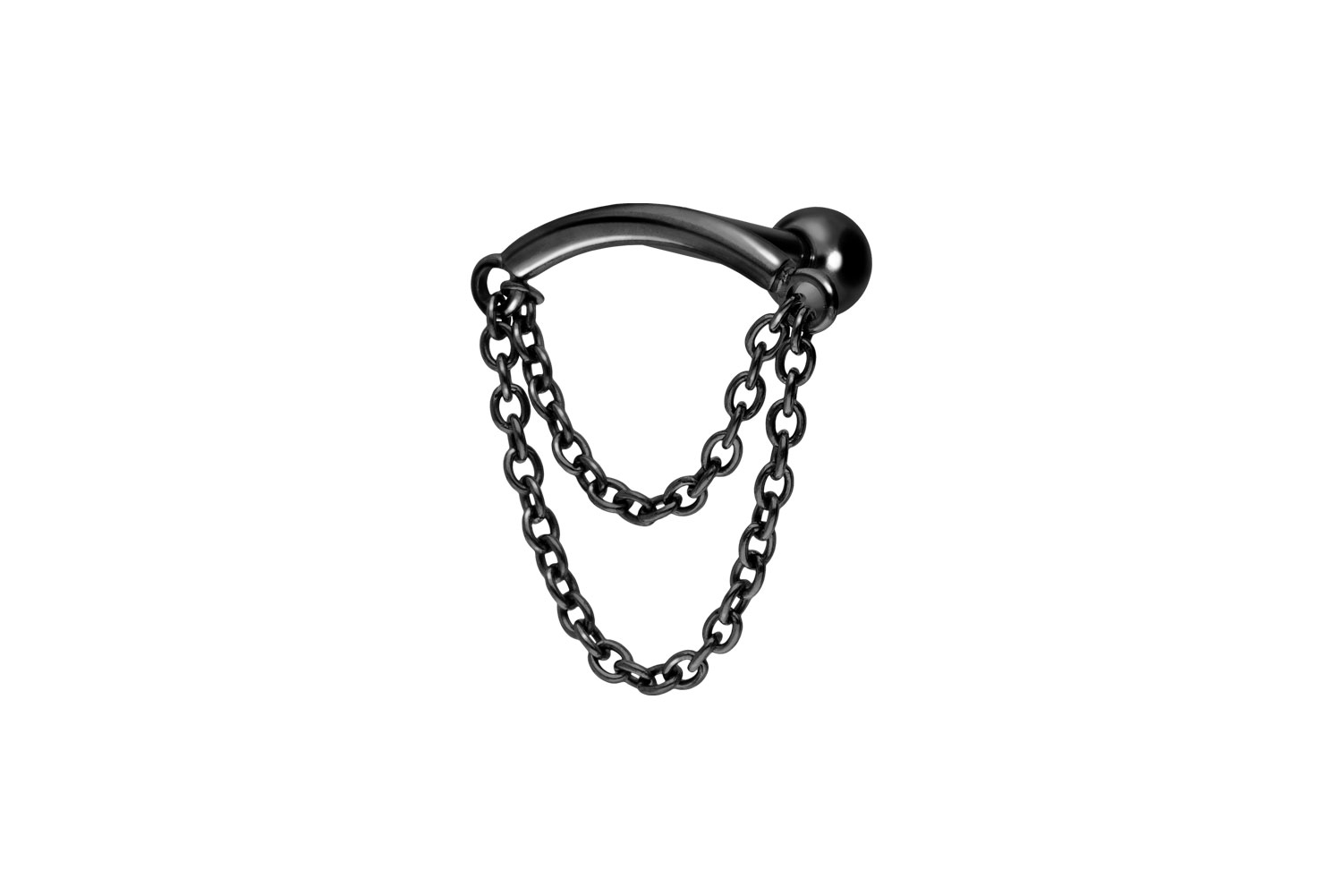 Titan Ohrpiercing mit Innengewinde BOGEN + 2 KETTEN